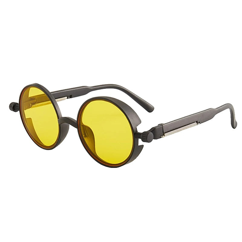 Variant image for Lunettes de Soleil Steampunk Rondes Unisexe en Métal avec Verres Polarisés – Style Vintage pour Homme et Femme-4