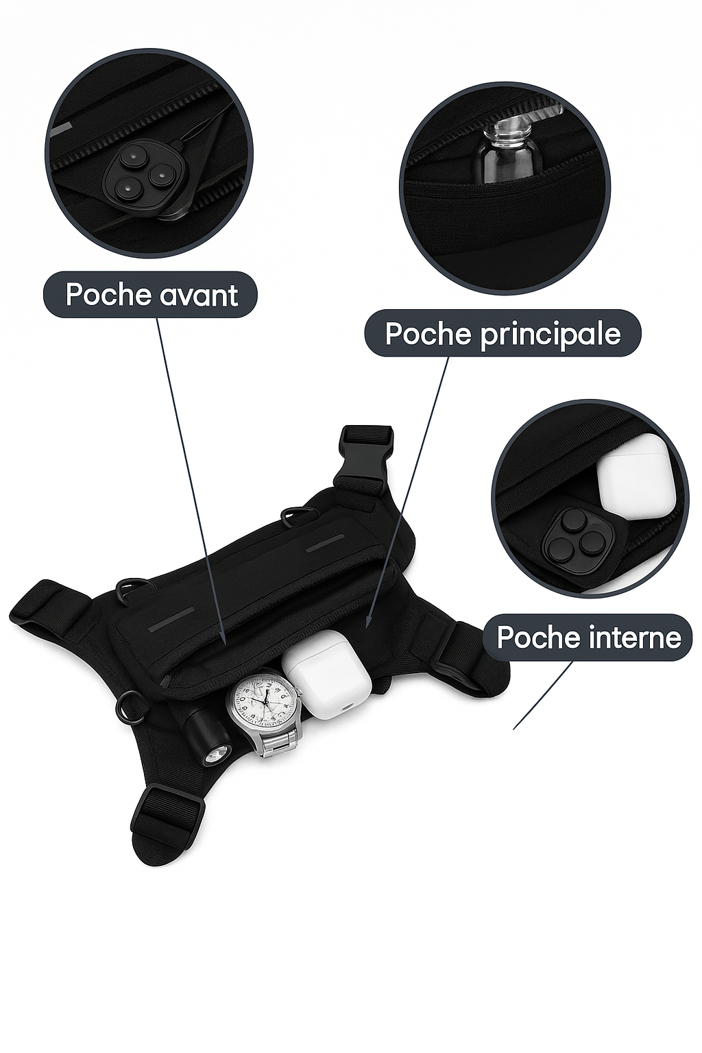 Sac de Course Multifonctionnel Ajustable - Sac de Sport Respirant pour Hommes