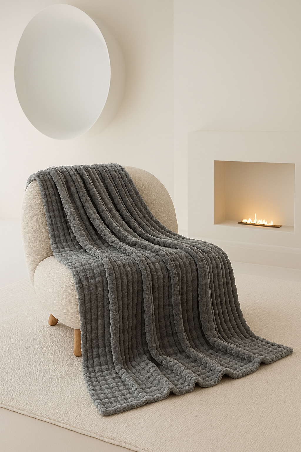 Soft Polar Blanket in Rectangular Polyester, Anti-Dust Mite, Modern and Lightweight - Ideal for Comfort and Warmth