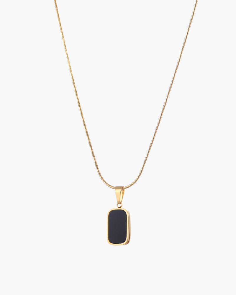 Collier en Acier Inoxydable Noir Élégant avec Pendentif Minimaliste – Ajustable et Résistant à l'Eau pour Femme 0