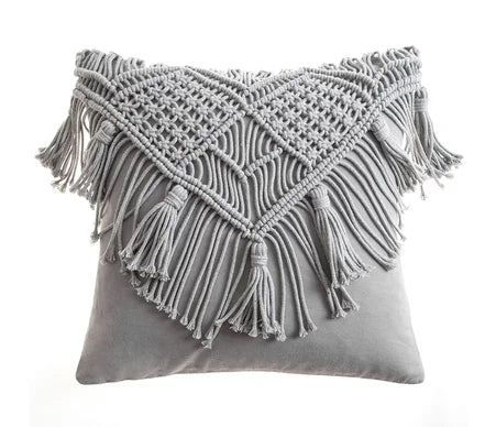 Variant image for Housse de Coussin en Macramé Artisanale 40x40 cm en Coton - Design Bohème Élégant pour Intérieur et Extérieur-6