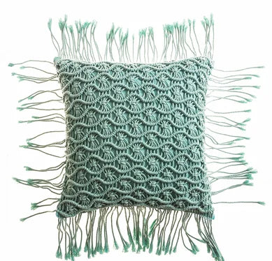 Variant image for Housse de Coussin en Macramé Artisanale 40x40 cm en Coton - Design Bohème Élégant pour Intérieur et Extérieur-15