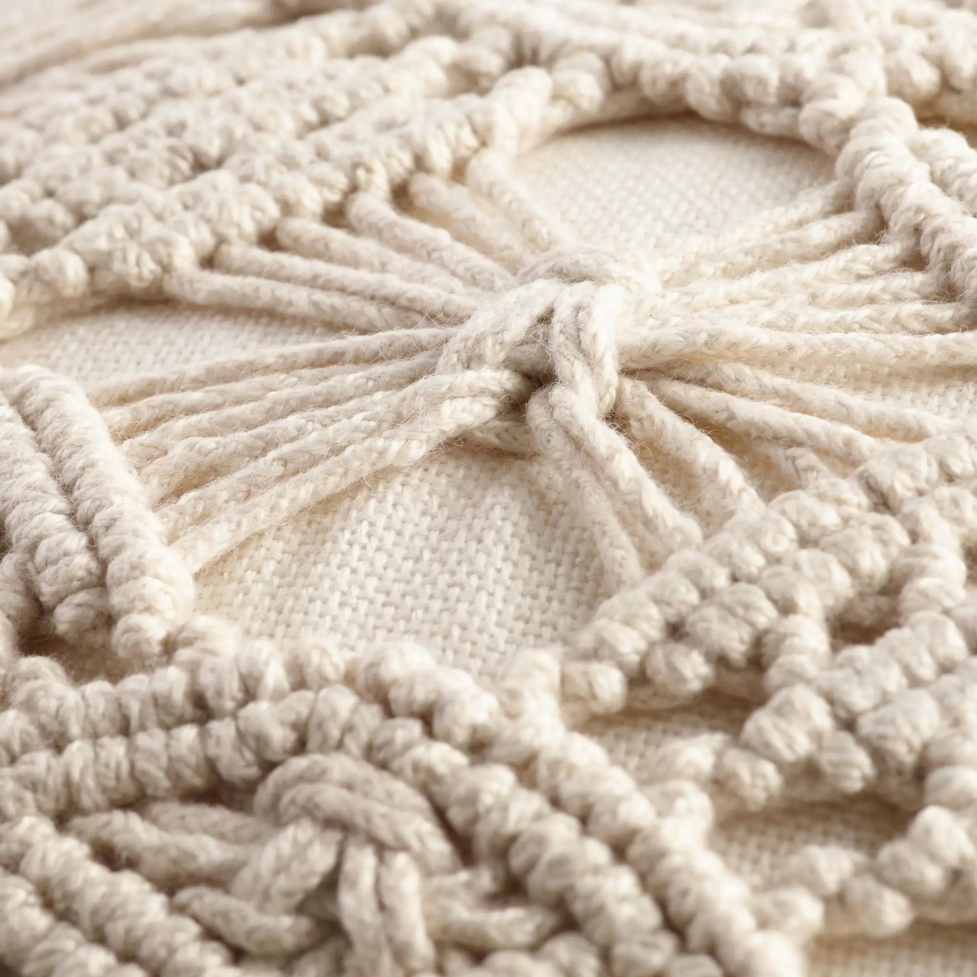 Housse de Coussin Macramé en Coton 100% – Élégant Style Bohème, 45x45 cm