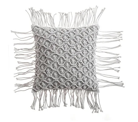 Variant image for Housse de Coussin en Macramé Artisanale 40x40 cm en Coton - Design Bohème Élégant pour Intérieur et Extérieur-10