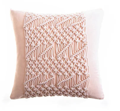 Variant image for Housse de Coussin en Macramé Artisanale 40x40 cm en Coton - Design Bohème Élégant pour Intérieur et Extérieur-2