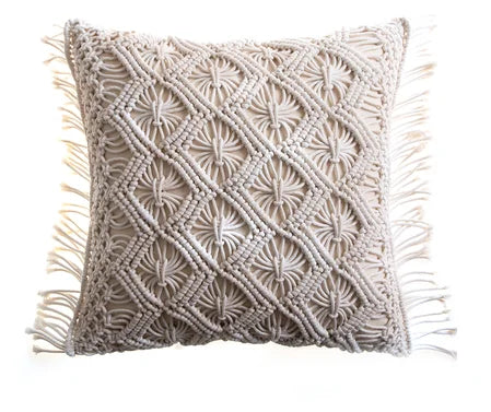 Variant image for Housse de Coussin en Macramé Artisanale 40x40 cm en Coton - Design Bohème Élégant pour Intérieur et Extérieur-21
