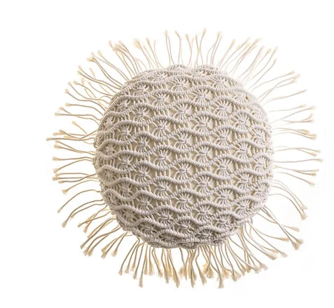 Variant image for Housse de Coussin en Macramé Artisanale 40x40 cm en Coton - Design Bohème Élégant pour Intérieur et Extérieur-23