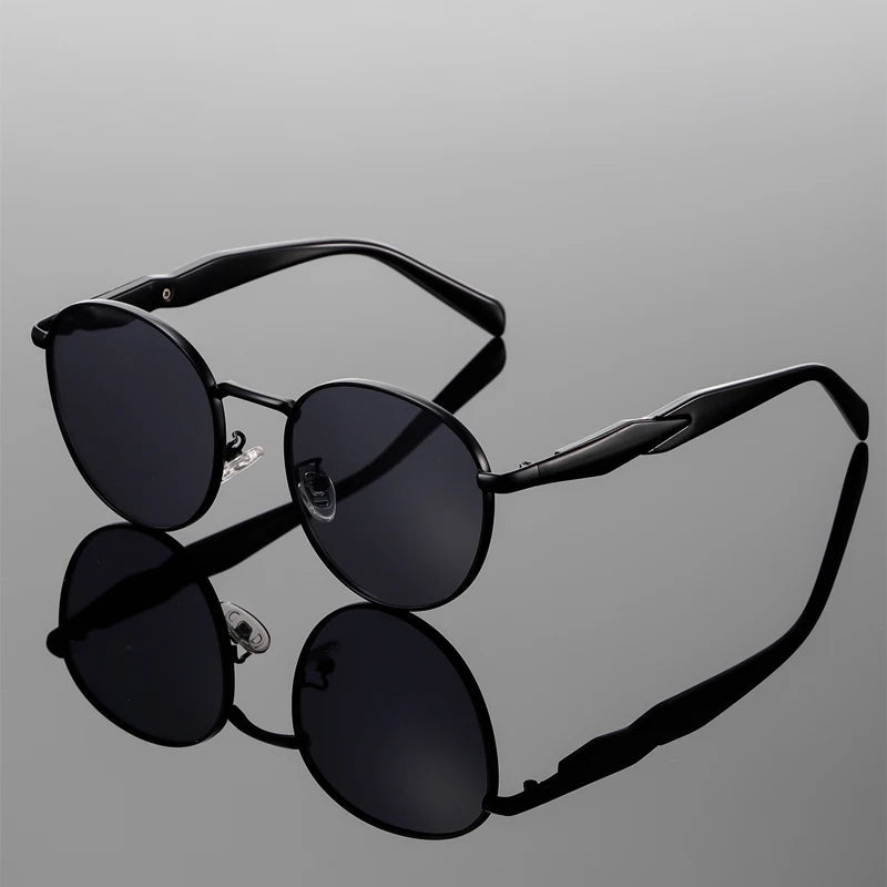 Lunettes de Soleil Ronde Femme avec Protection UV400 et Accents en Métal - Style Rétro Écailles 2