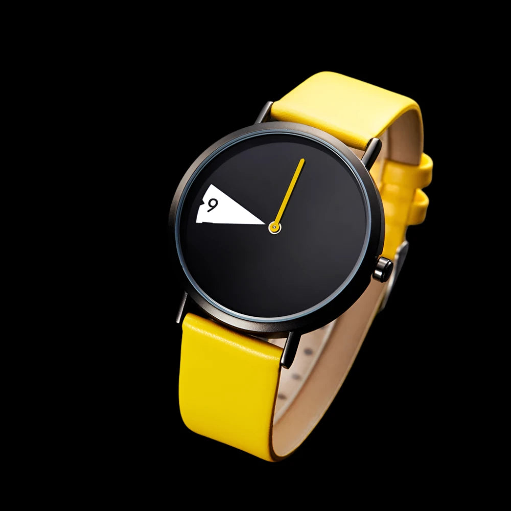 Montre Femme Créative en Cuir Jaune - Élégante et Durable pour Toutes Occasions 3