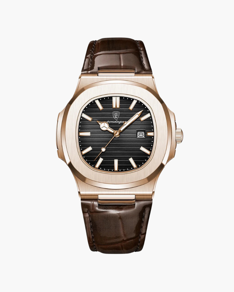 Montre Homme Cuir Lisbon avec Chronographe – Boîtier Acier Inoxydable 41MM, Bracelet Montre Cuir Élégant 2