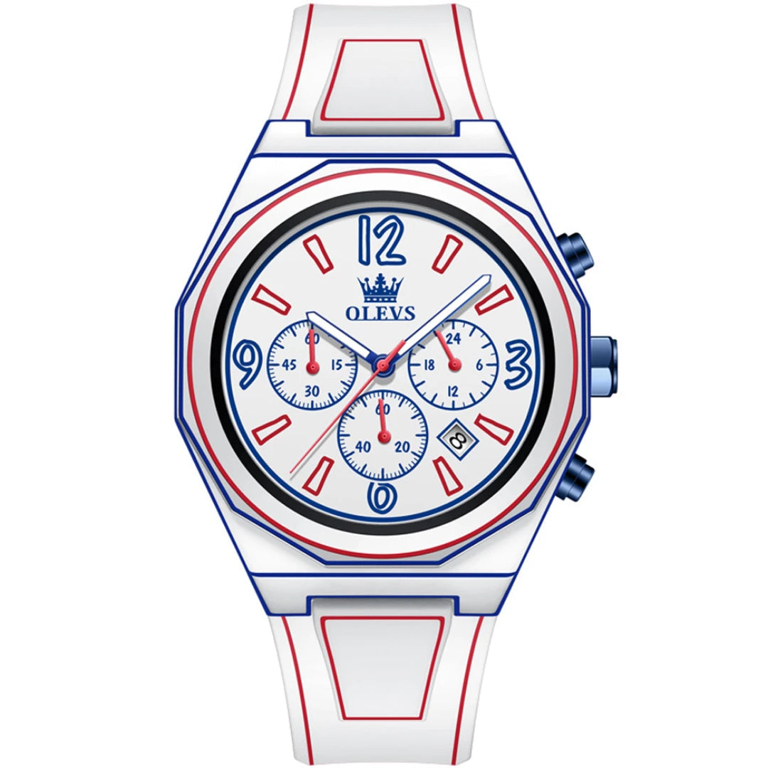 Montre Homme Hypervisuelle à Quartz Précis, Design 3D, Résistance à l'Eau 3ATM, Aiguilles Lumineuses, Chronographe Multifonction 0