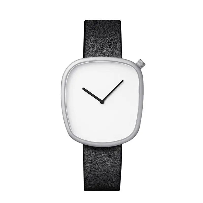 Montre Homme Minimaliste Ultra Fine en Cuir Noir - Élégance Intemporelle 0
