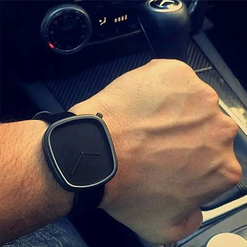 Montre Homme Minimaliste Ultra Fine en Cuir Noir - Élégance Intemporelle 3