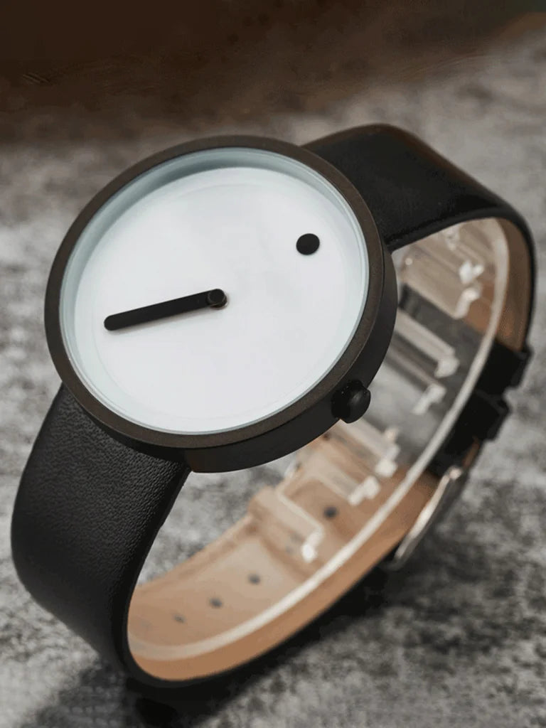 Montre Quartz Ronde UTHAI - Élégance Simple en Cuir pour Homme et Femme 1
