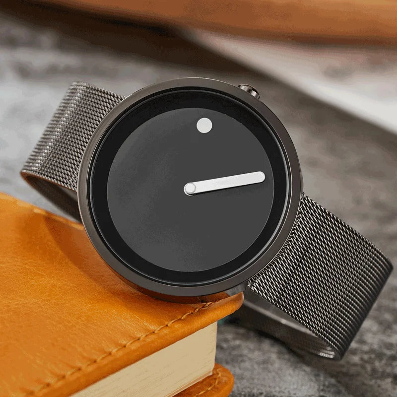 Montre Quartz Ronde UTHAI - Élégance Simple en Cuir pour Homme et Femme 2