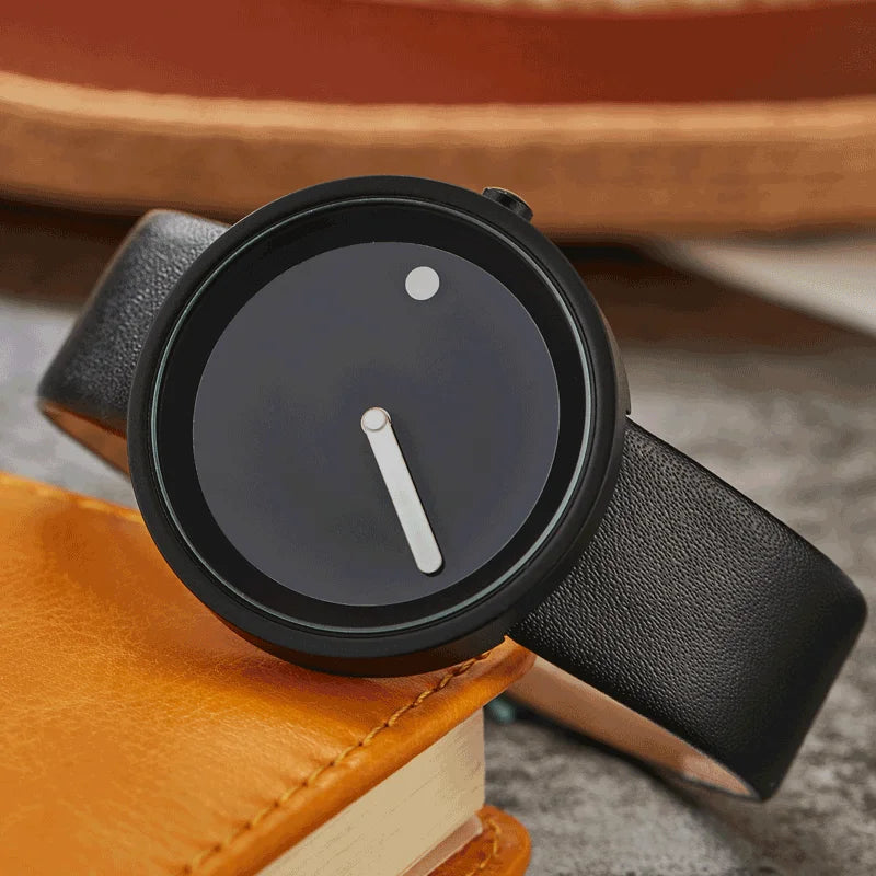 Montre Quartz Ronde UTHAI - Élégance Simple en Cuir pour Homme et Femme 5