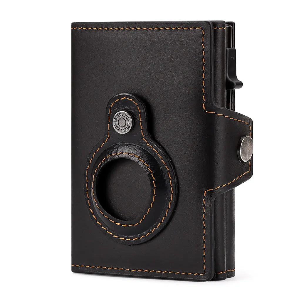 Portefeuille Homme Cuir de Vachette avec Protection RFID et Support Apple AirTag 0