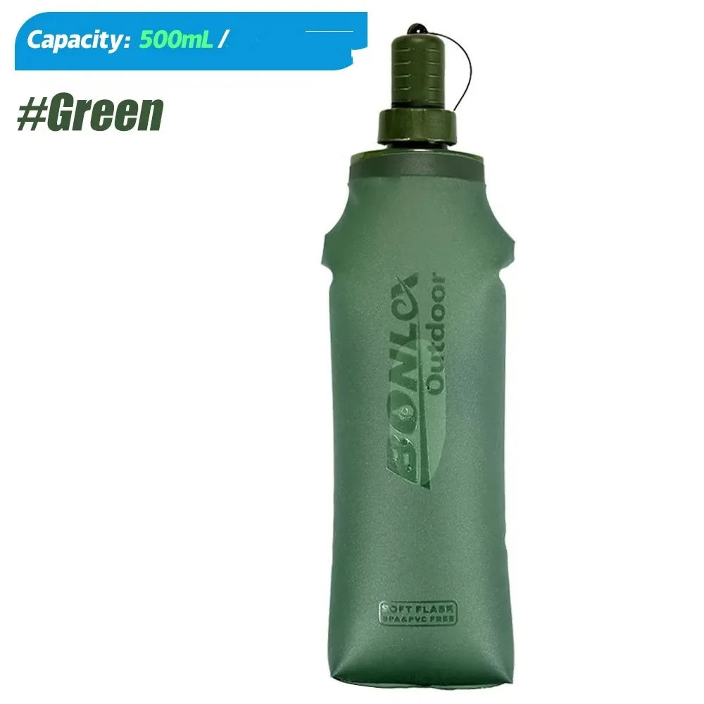 Variant image for Bouteille d'Eau Pliable Réutilisable pour Marathon – Capacité 250 ml et 500 ml, Design Léger et Pratique, Couleurs Bleu et Vert-2