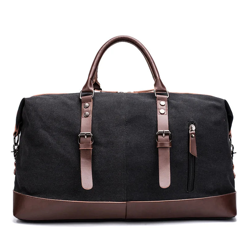 Variant image for Sac de Voyage en Toile et Cuir pour Homme – Grande Capacité, Léger et Ergonomique, Idéal pour Voyages et Escapades-2