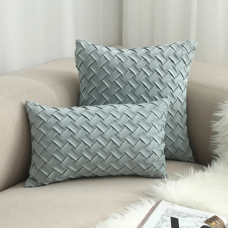 Variant image for Housse de coussin pour canapé en daim fait à la main – 45x45 cm et 30x50 cm, Décoration Élégante et Confortable-10