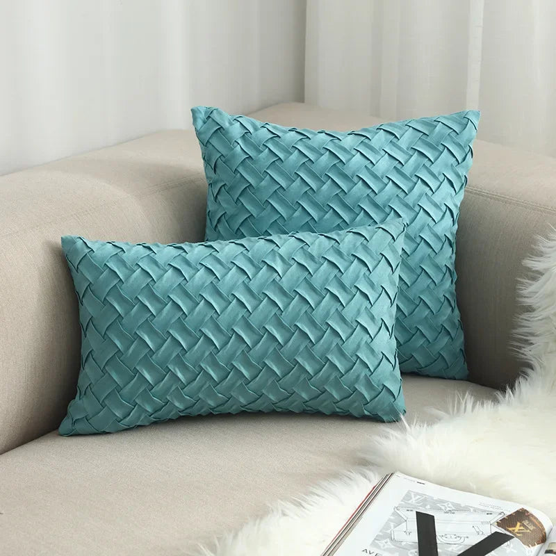 Variant image for Housse de coussin pour canapé en daim fait à la main – 45x45 cm et 30x50 cm, Décoration Élégante et Confortable-31