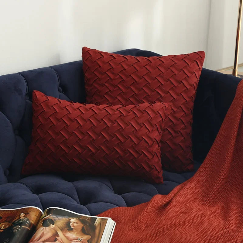 Variant image for Housse de coussin pour canapé en daim fait à la main – 45x45 cm et 30x50 cm, Décoration Élégante et Confortable-12