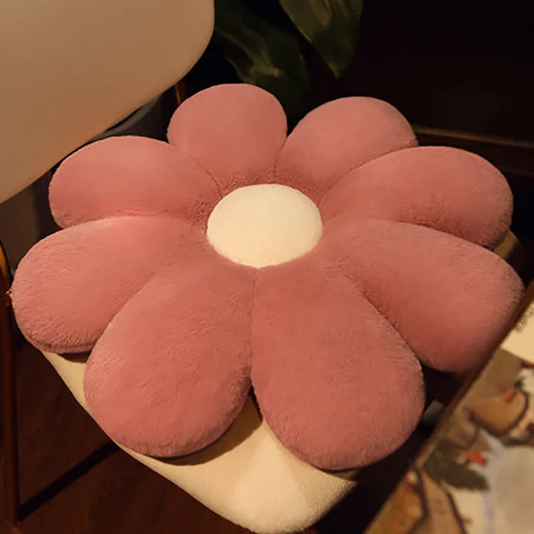 Coussin Lombaire Ergonomique en Peluche – Soutien Doux pour Dos à Domicile et en Voiture, Design Fleur, 30 x 15 x 10 cm