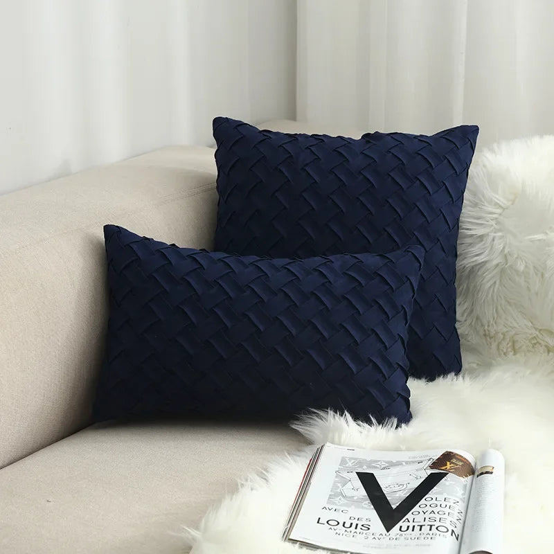 Variant image for Housse de coussin pour canapé en daim fait à la main – 45x45 cm et 30x50 cm, Décoration Élégante et Confortable-28