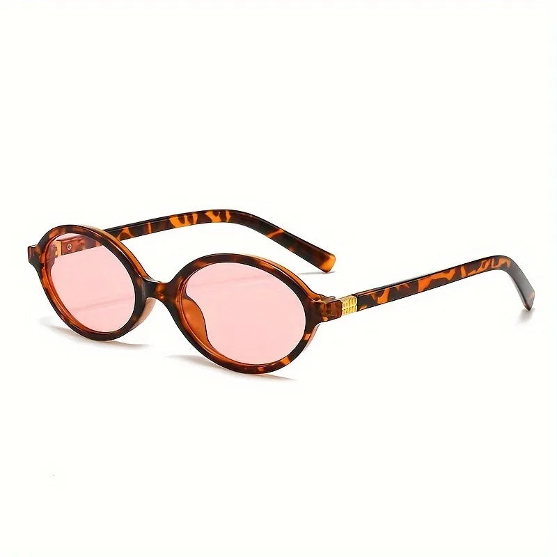 Lunettes de Soleil Rétro Ovales avec Lentilles Anti-Glare - Petit Cadre Chic pour Fêtes et Voyages