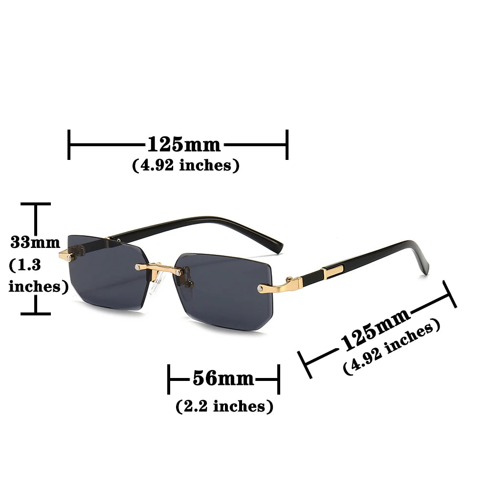 Lunettes de Soleil Rectangulaires Sans Bordure, Protection UV400, Design Léger et Moderne – Idéal pour Homme et Femme