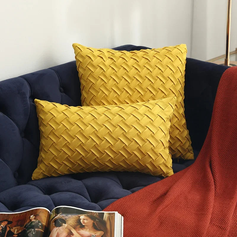 Variant image for Housse de coussin pour canapé en daim fait à la main – 45x45 cm et 30x50 cm, Décoration Élégante et Confortable-32