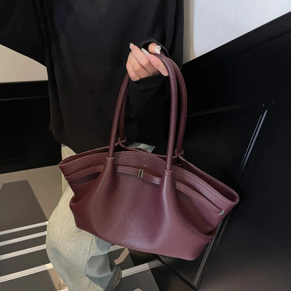 Sac À Main Femme Cuir PU Rétro Y2K Avec Poignées Courtes - Sac Fourre-Tout Élégant 2