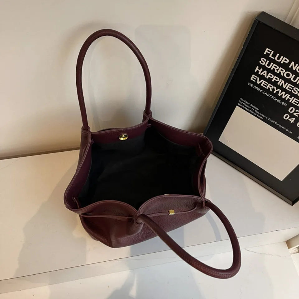 Sac À Main Femme Cuir PU Rétro Y2K Avec Poignées Courtes - Sac Fourre-Tout Élégant 5