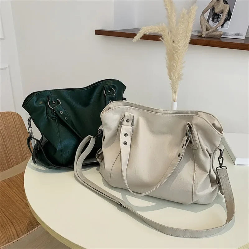 Sac À Main Femme Cuir PU Souple - Sac Bandoulière Tendance Multi-Compartiments 0