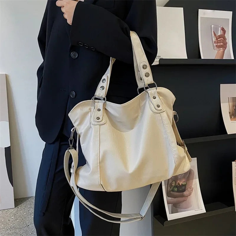 Sac À Main Femme Cuir PU Souple - Sac Bandoulière Tendance Multi-Compartiments 1