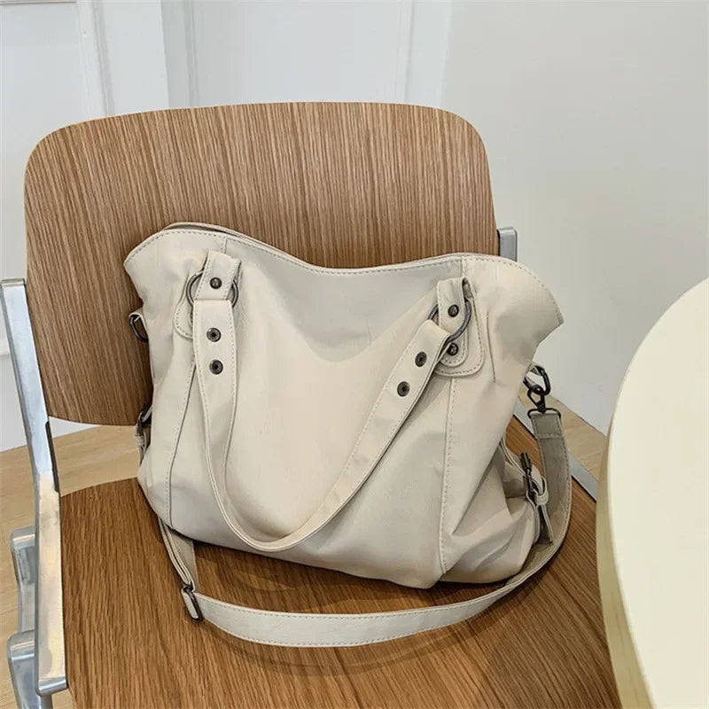 Sac À Main Femme Cuir PU Souple - Sac Bandoulière Tendance Multi-Compartiments 3