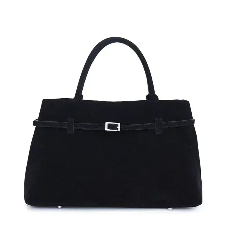 Sac À Main Femme En Suède Synthétique Avec Boucle Décorative - Grande Capacité 6