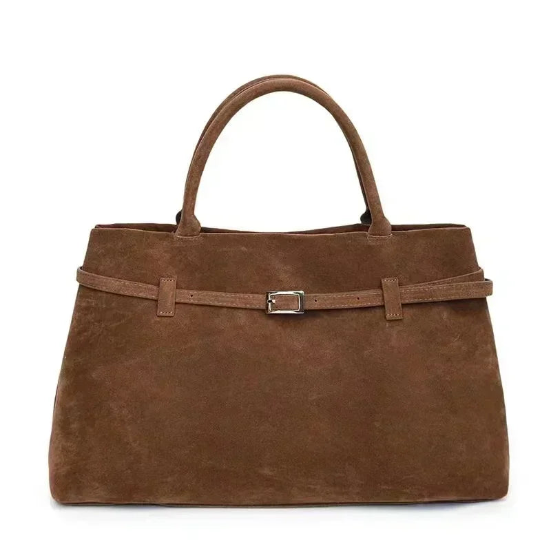 Sac À Main Femme En Suède Synthétique Avec Boucle Décorative - Grande Capacité 8