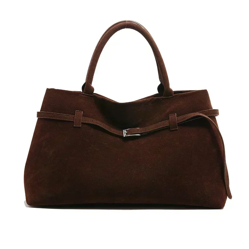 Sac À Main Femme En Suède Synthétique Avec Boucle Décorative - Grande Capacité 9