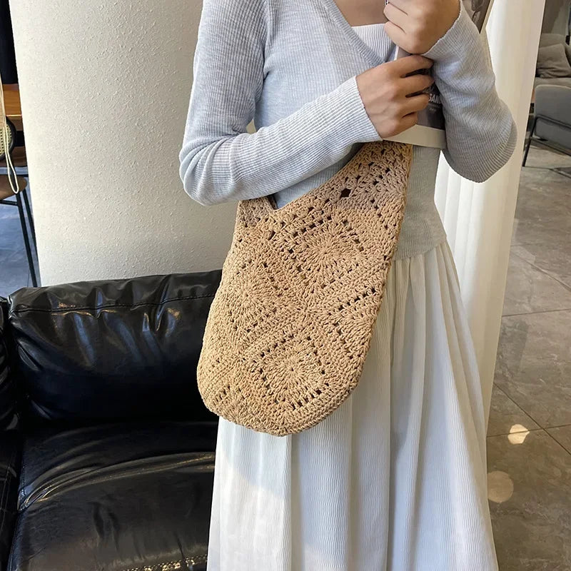 Sac Bandoulière Femme en Coton Tissé - Design Tendance et Grande Capacité 1