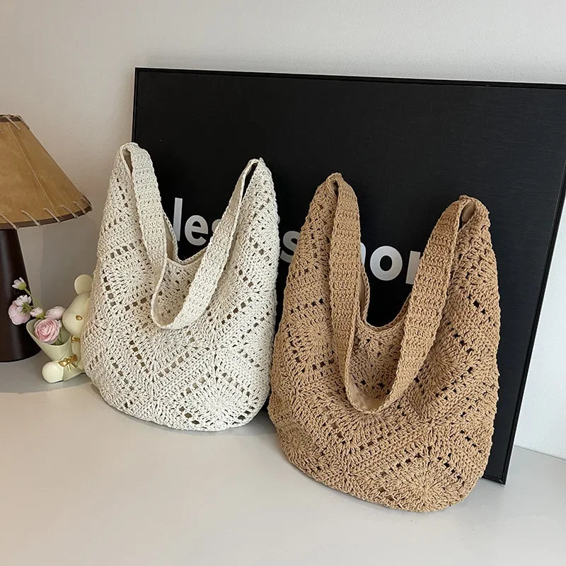 Sac Bandoulière Femme en Coton Tissé - Design Tendance et Grande Capacité 3