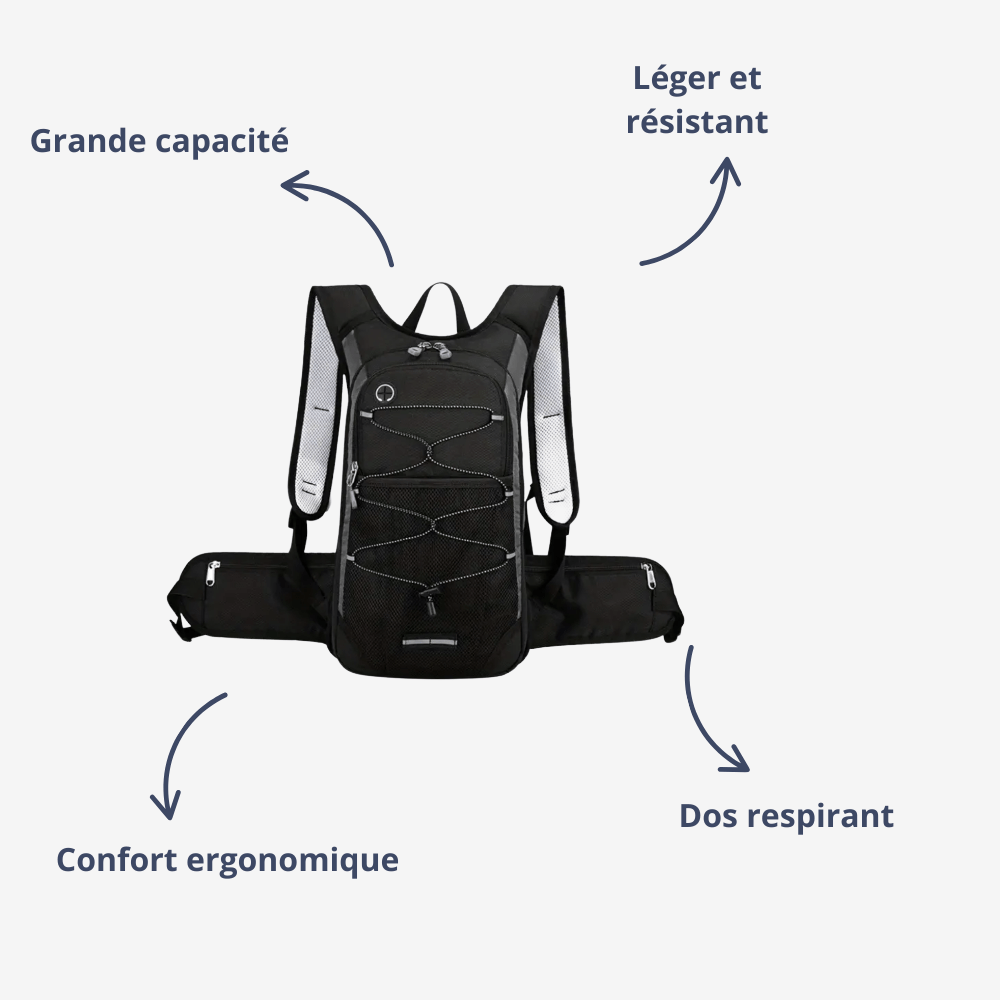 Sac à Dos de Randonnée Imperméable Léger 27 L avec Dos Respirant pour Vélo et Activités de Plein Air