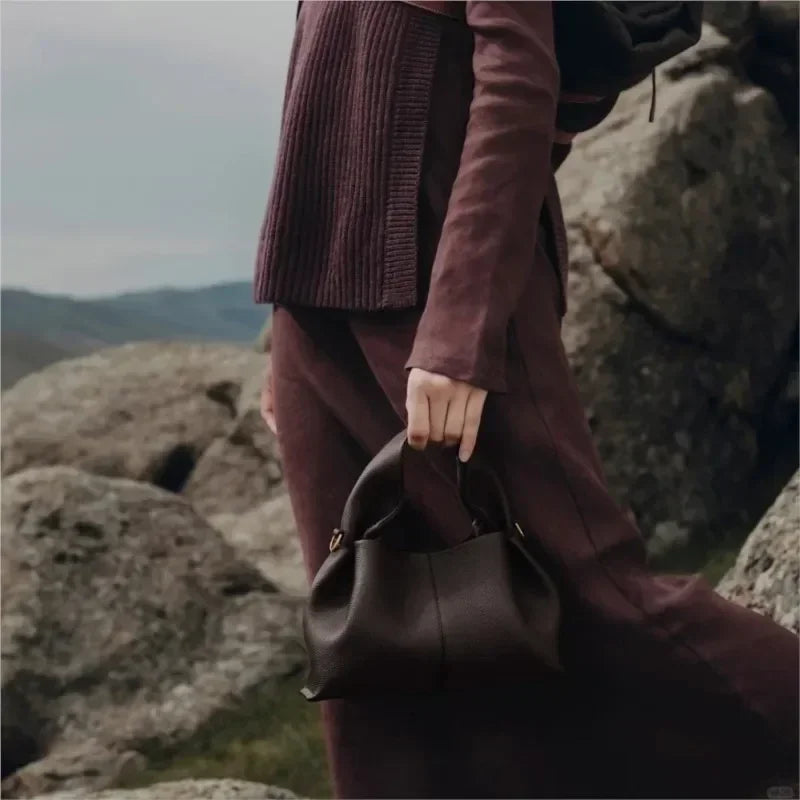 Sac à Main Femme en Cuir Véritable - Sac Hobo Rétro Élégant et Pratique 3