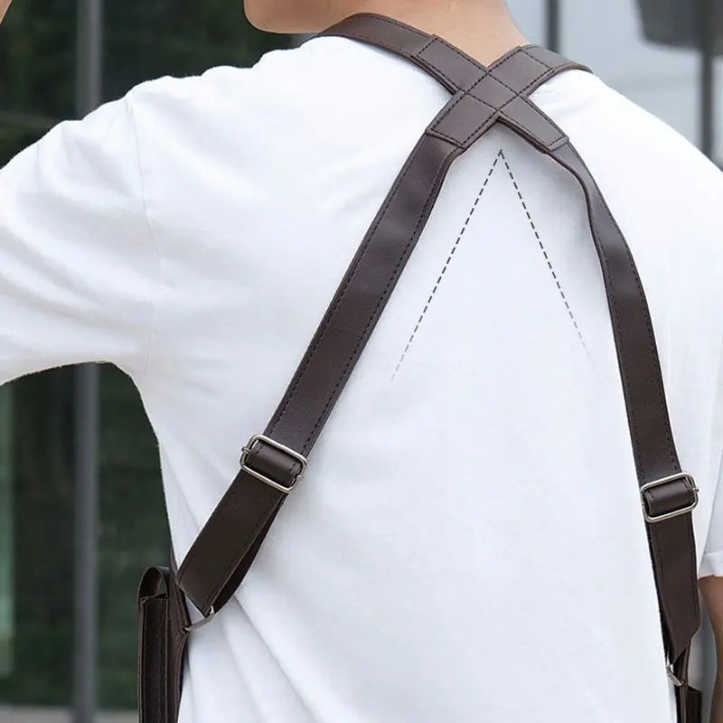 Sac à bandoulière en cuir médiéval anti-vol pour hommes - Poche de téléphone style viking 3