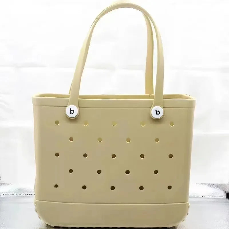 Sac de Plage Extra Large Imperméable en EVA – Grand Panier Plage avec Poignées Confortables, 46 x 32 x 24 cm