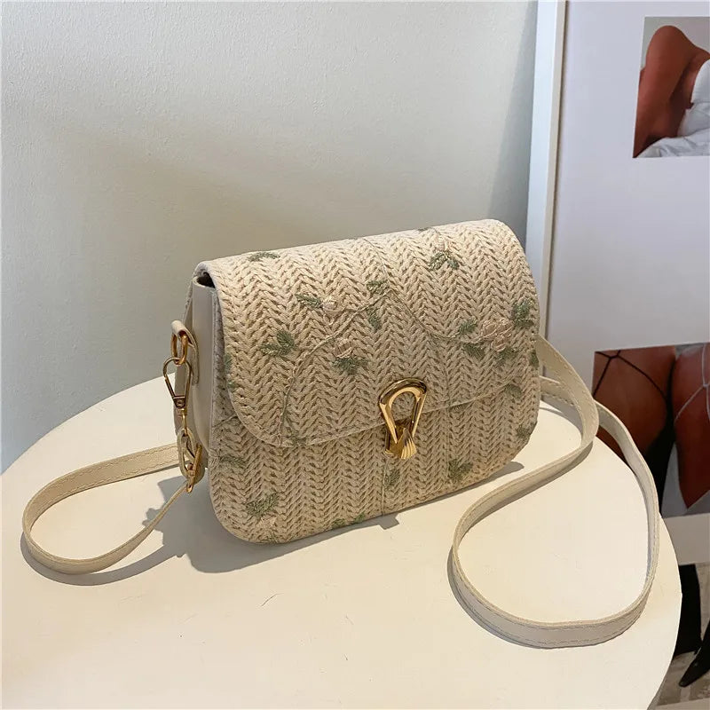 Sac à main femme Paille Taille M Floral Polyester 2