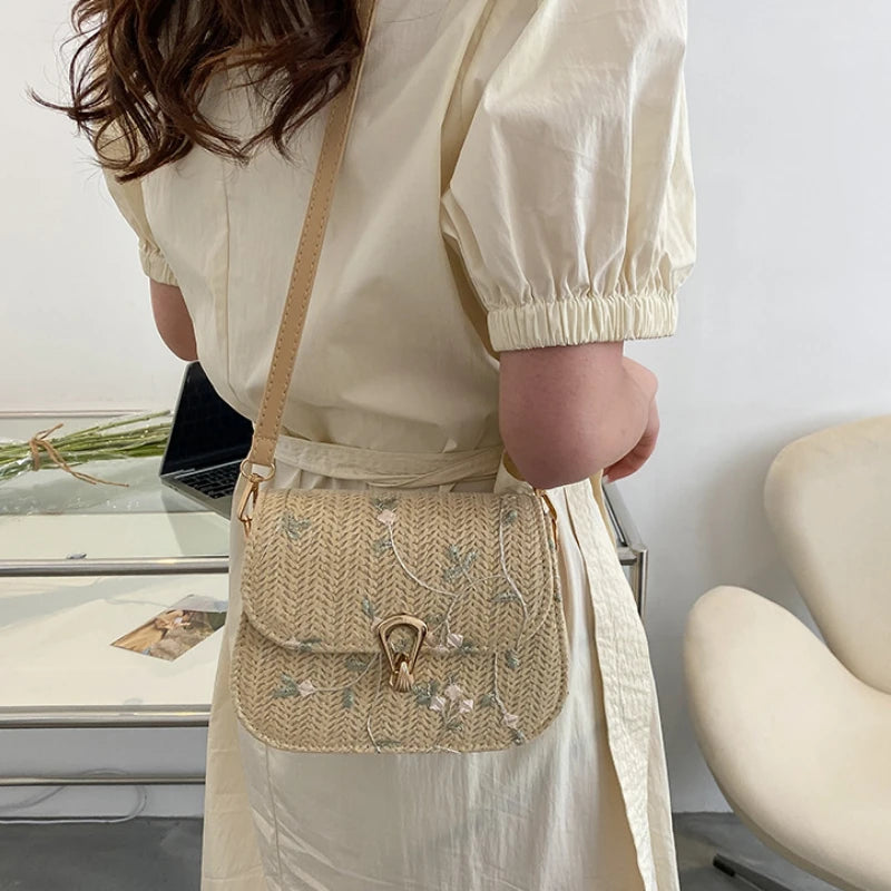 Sac à main femme Paille Taille M Floral Polyester 3