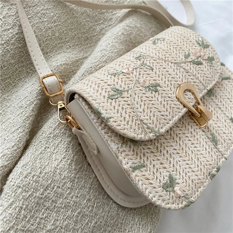 Sac à main femme Paille Taille M Floral Polyester 5