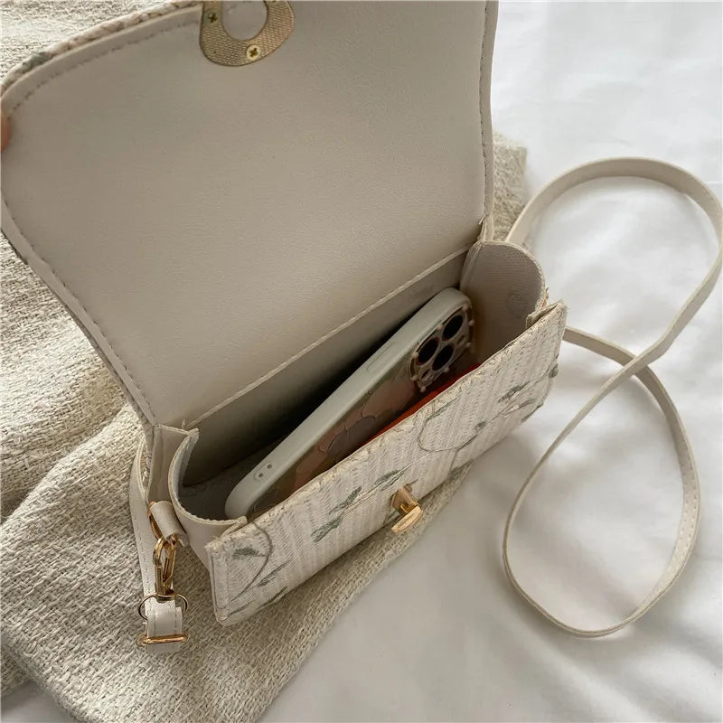 Sac à main femme Paille Taille M Floral Polyester 6