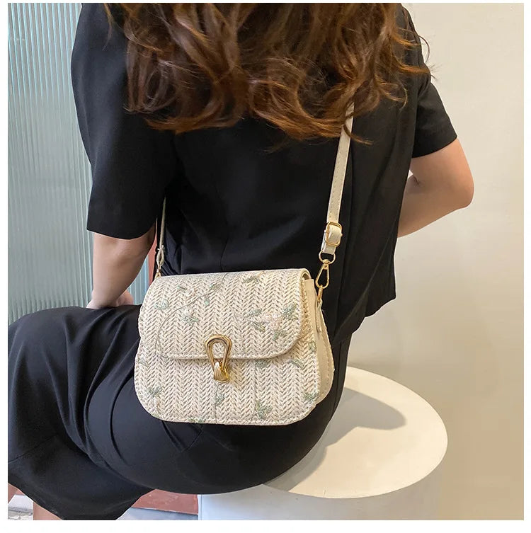 Sac à main femme Paille Taille M Floral Polyester 7